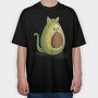 Avocado Cat Avocato, Tricou Oversize Barbati (Unisex)