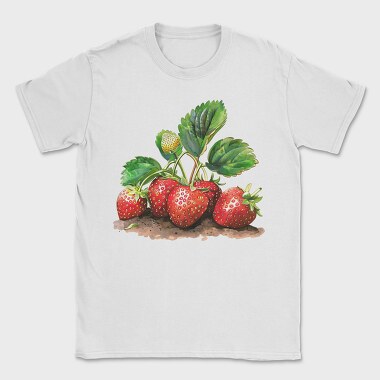 Strawberries On Soil, Tricou Barbati (Unisex)