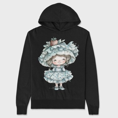 Strawberry Hat Girl, Hanorac Oversize Barbati (Unisex)