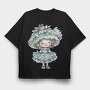 Strawberry Hat Girl, Tricou Oversize Barbati (Unisex)