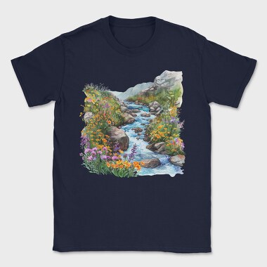 Stream Flowers Mountain, Tricou Barbati (Unisex)