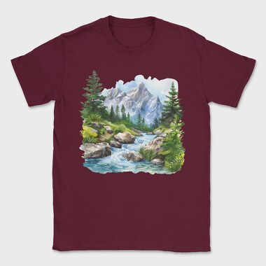 Stream Snowy Mountain, Tricou Barbati (Unisex)