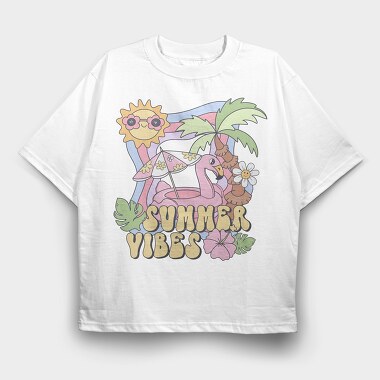 Summer Vibes Groovy, Tricou Oversize Barbati (Unisex)