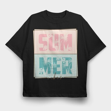 Summer Vibes Palm Tree, Tricou Oversize Barbati (Unisex)