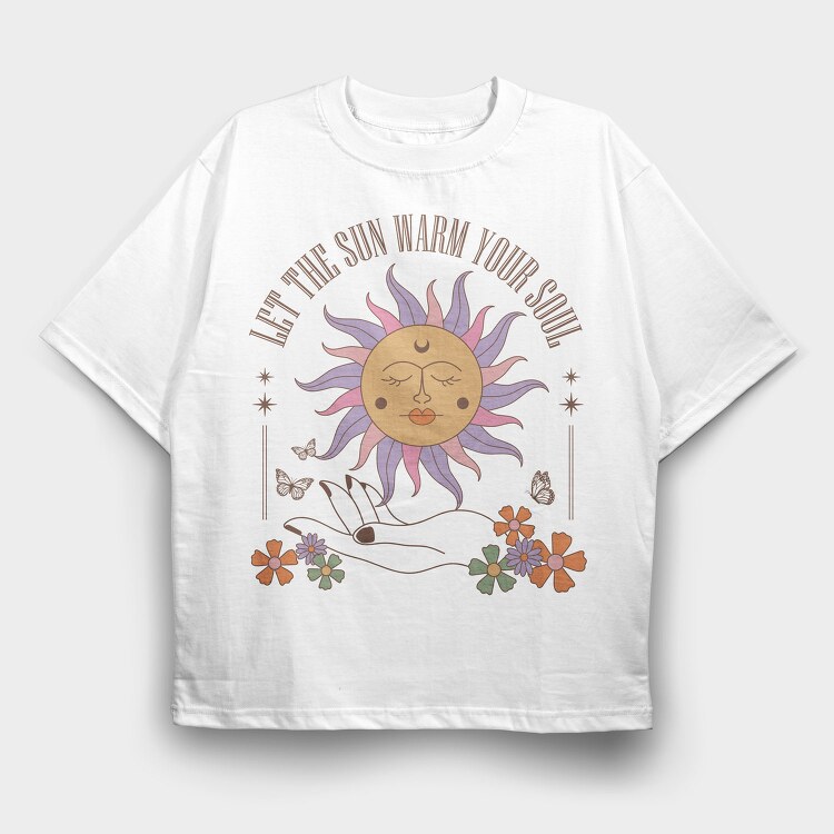 Sun Soul Flowers, Tricou Oversize Barbati (Unisex)