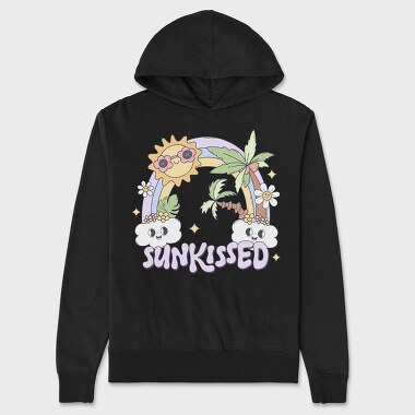 Sunkissed Clouds Palm Tree, Hanorac Oversize Barbati (Unisex)