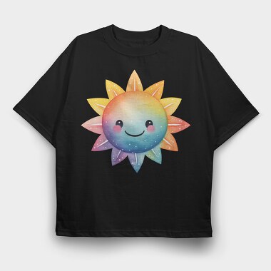 Sunny Face Clipart, Tricou Oversize Barbati (Unisex)