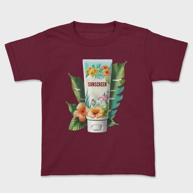 Sunscreen Floral Leaves, Tricou Copii