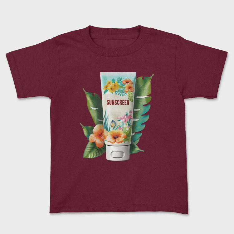 Sunscreen Floral Leaves, Tricou Copii