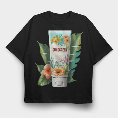 Sunscreen Floral Leaves, Tricou Oversize Barbati (Unisex)