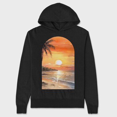 Sunset Beach Vintage, Hanorac Oversize Barbati (Unisex)