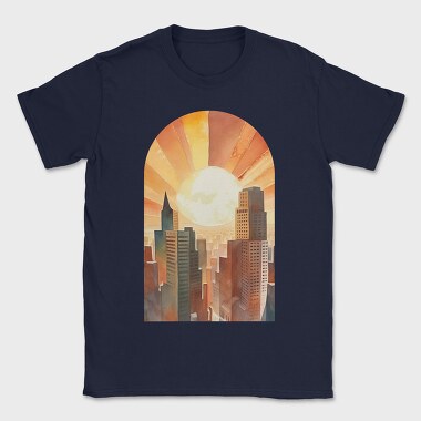 Sunset City Silhouette, Tricou Barbati (Unisex)