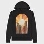 Sunset City Silhouette, Hanorac Oversize Barbati (Unisex)