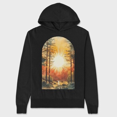 Sunset Forest Pathway, Hanorac Oversize Barbati (Unisex)