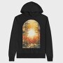Sunset Forest Pathway, Hanorac Oversize Barbati (Unisex)
