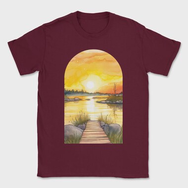 Sunset Lake Pathway, Tricou Barbati (Unisex)