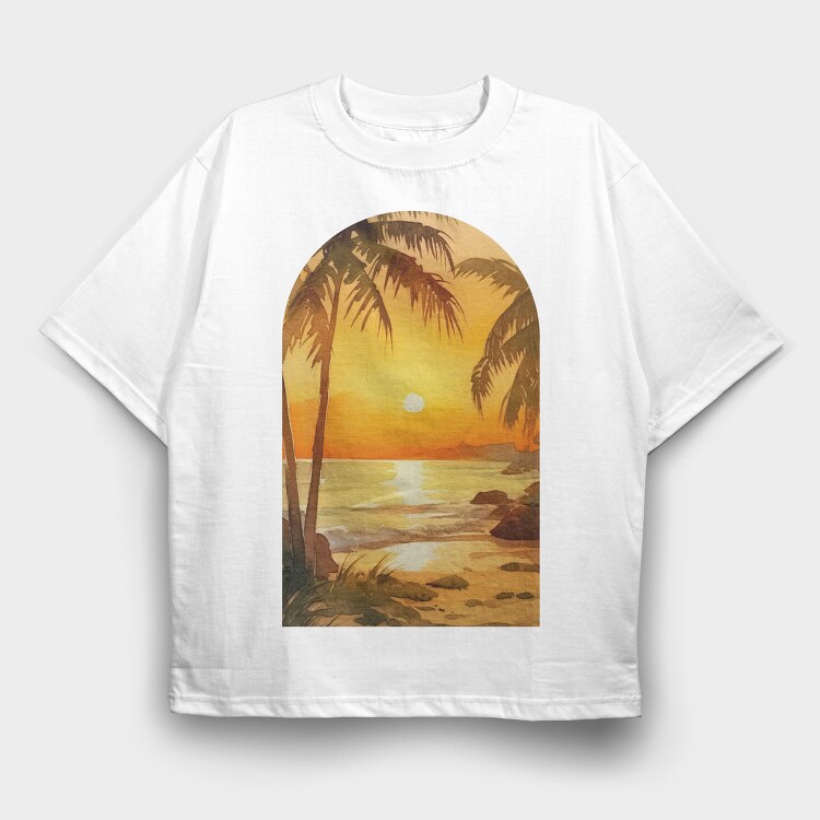 Sunset Lover Beach, Tricou Oversize Barbati (Unisex)