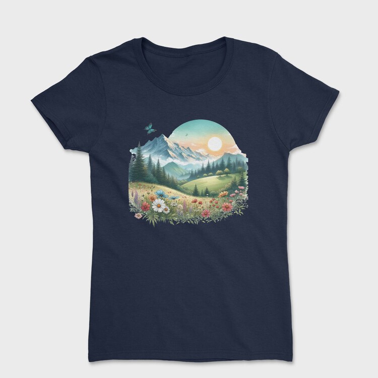 Sunset Mountain Flora, Tricou Femei