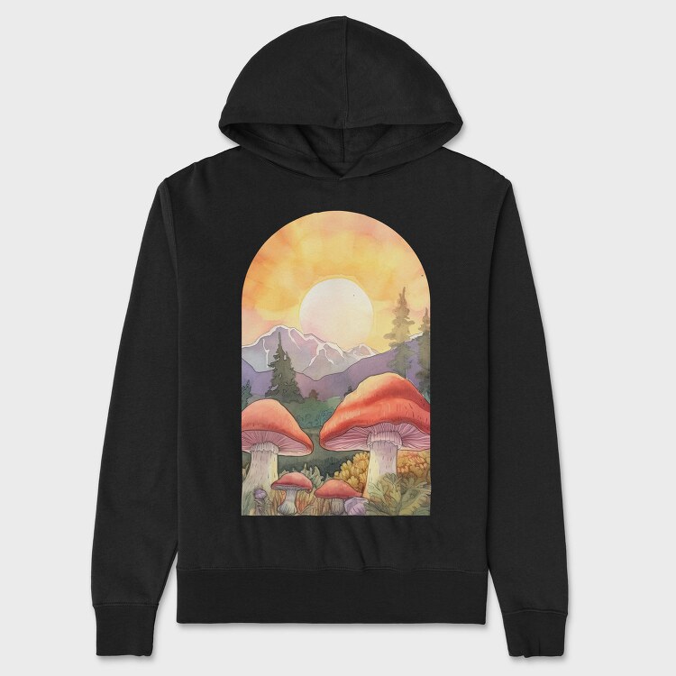 Sunset Mushroom Light, Hanorac Oversize Barbati (Unisex)