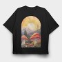 Sunset Mushroom Light, Tricou Oversize Barbati (Unisex)