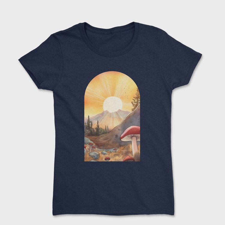 Sunset Mushrooms Light, Tricou Femei