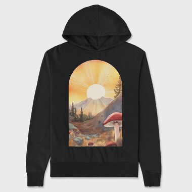 Sunset Mushrooms Light, Hanorac Oversize Barbati (Unisex)