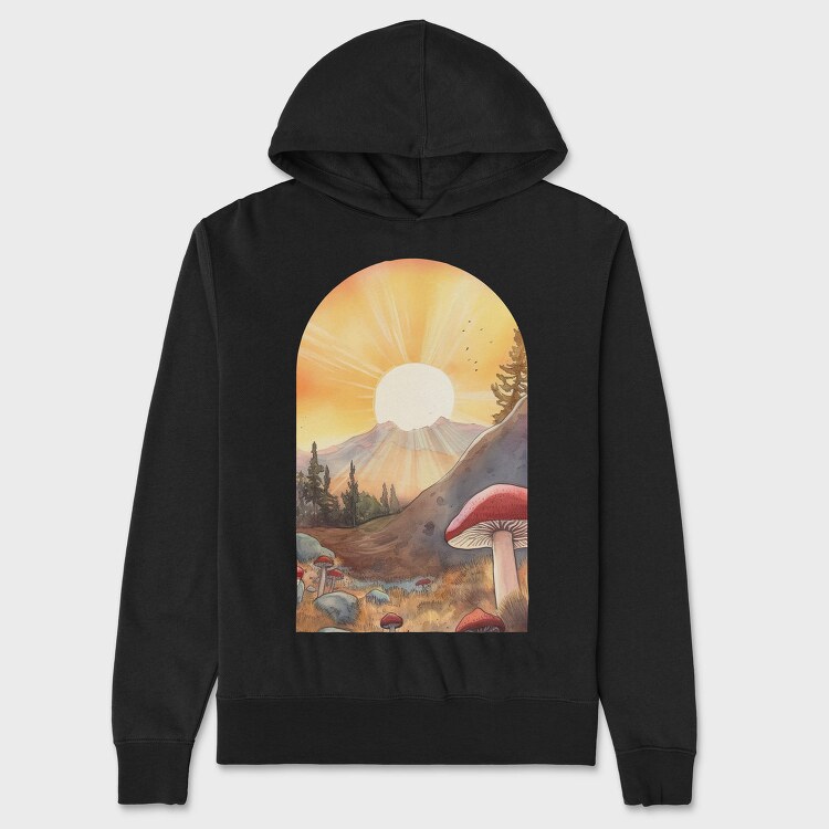 Sunset Mushrooms Light, Hanorac Oversize Barbati (Unisex)