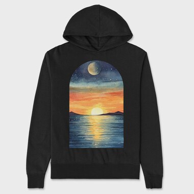 Sunset Ocean Light, Hanorac Oversize Barbati (Unisex)