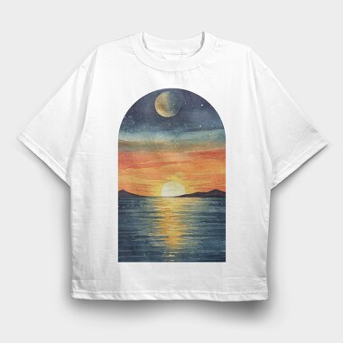 Sunset Ocean Light, Tricou Oversize Barbati (Unisex)