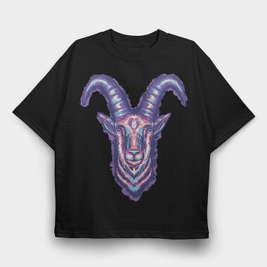 Colorful Goat Head, Tricou Oversize Barbati (Unisex)