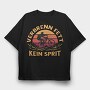 Man On Bicycle Mountain Bike Retro Sunset, Tricou Oversize Barbati (Unisex)