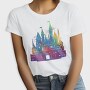 Colorful Gradient Castle Watercolor, Tricou Femei