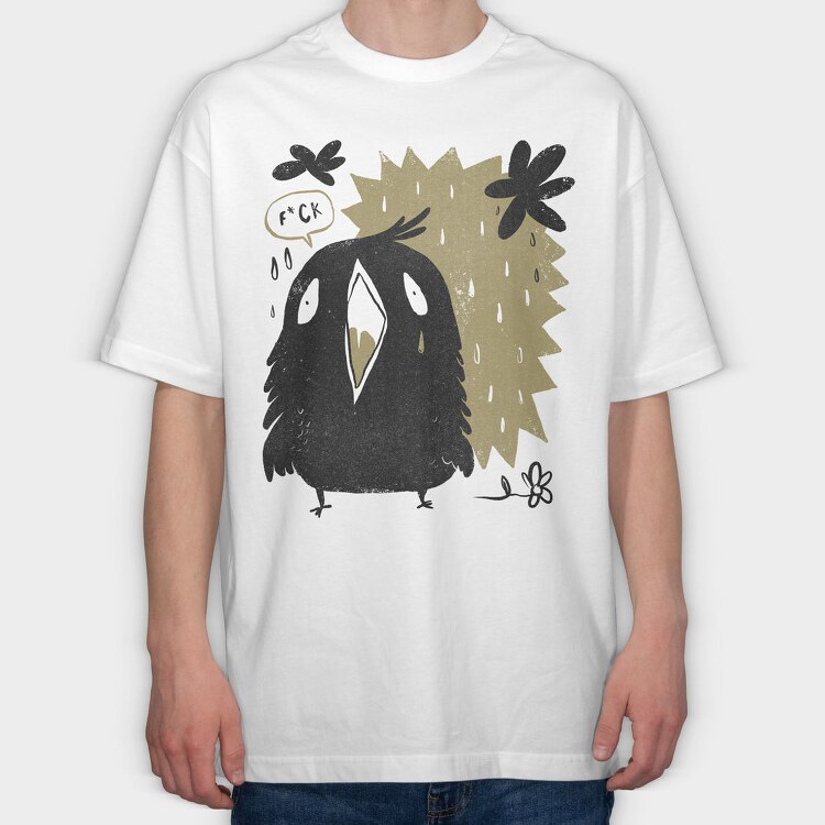 Moody Birds, Tricou Oversize Barbati (Unisex)