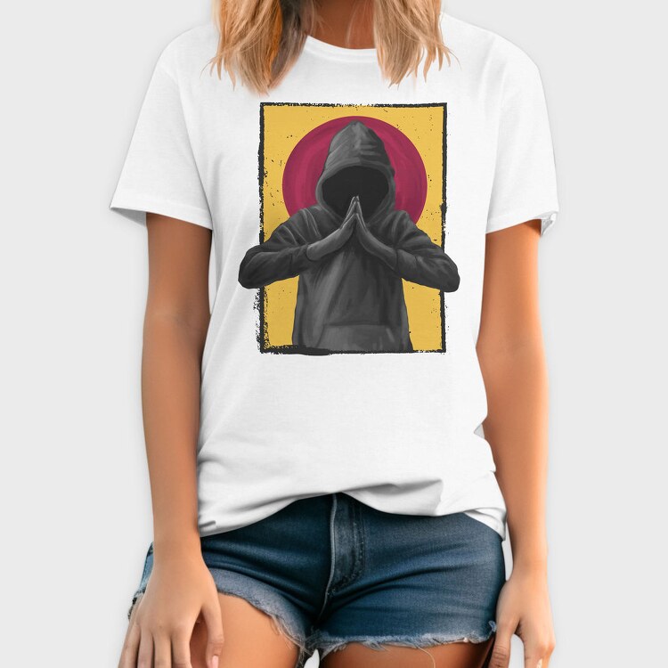 Man Praying In A Hood Realistic, Tricou Barbati (Unisex)