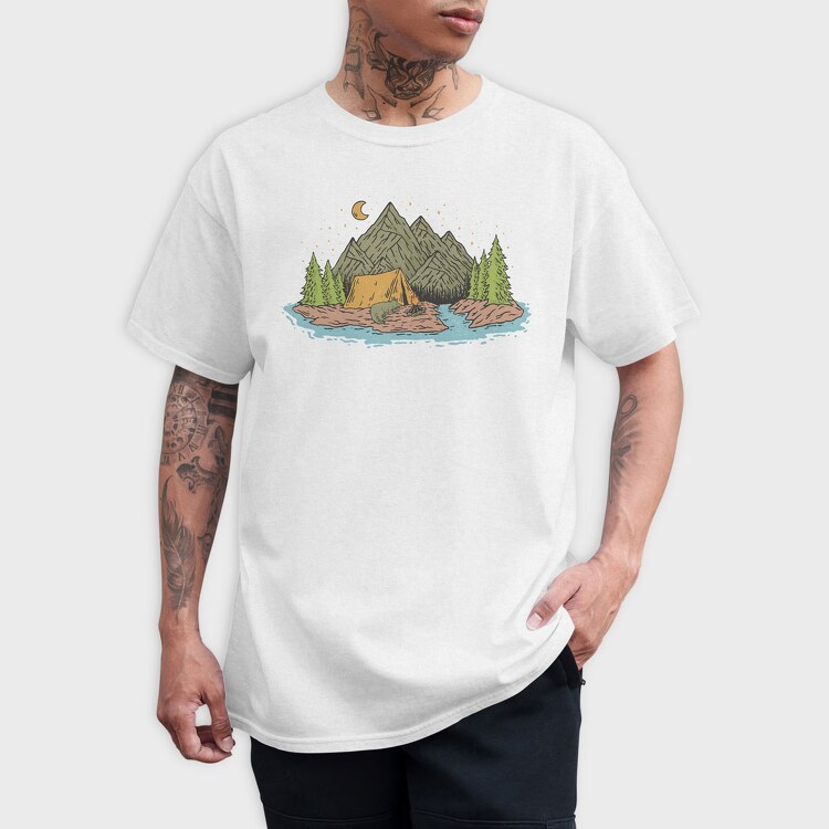Camping Lake, Tricou Barbati (Unisex)