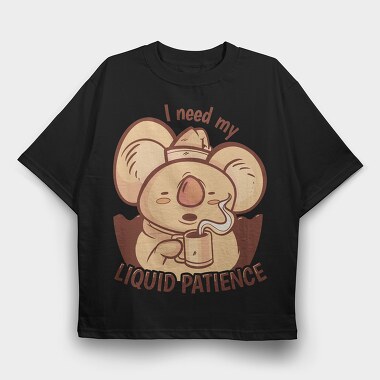 Awesome Liquid Patience Koala, Tricou Oversize Barbati (Unisex)