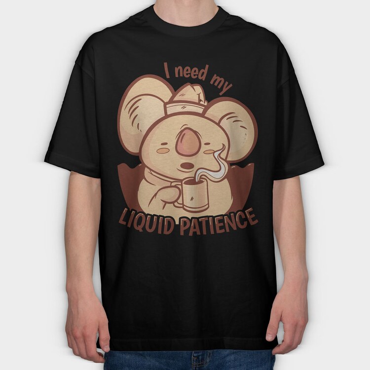 Awesome Liquid Patience Koala, Tricou Oversize Barbati (Unisex)