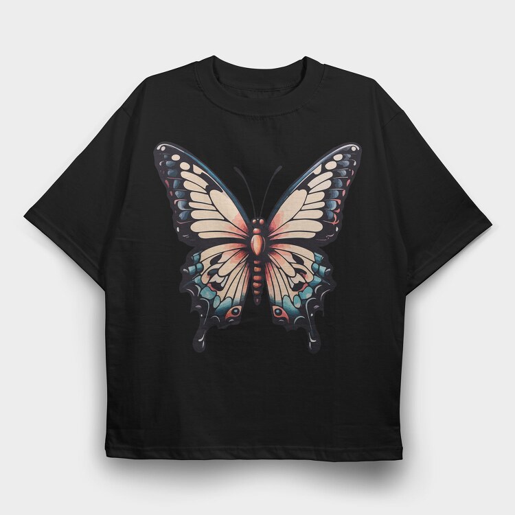 Vibrant Traditional Butterfly, Tricou Oversize Barbati (Unisex)