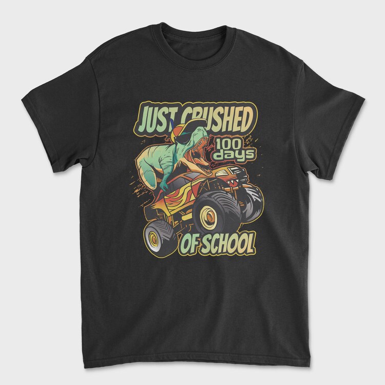 Awesome T Rex Monster Truck Dino School, Tricou Barbati (Unisex)