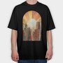 Sunset City Silhouette, Tricou Oversize Barbati (Unisex)