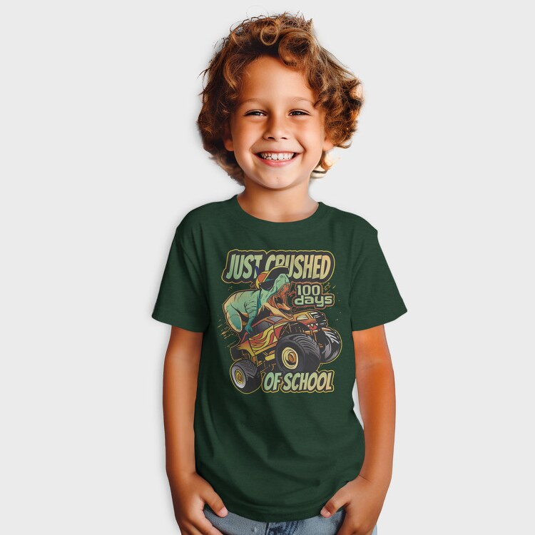 Awesome T Rex Monster Truck Dino School, Tricou Copii
