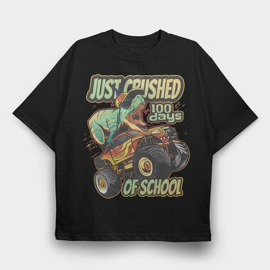 Awesome T Rex Monster Truck Dino School, Tricou Oversize Barbati (Unisex)