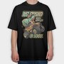 Awesome T Rex Monster Truck Dino School, Tricou Oversize Barbati (Unisex)