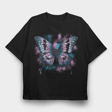 Butterfly Trans Flag, Tricou Oversize Barbati (Unisex)