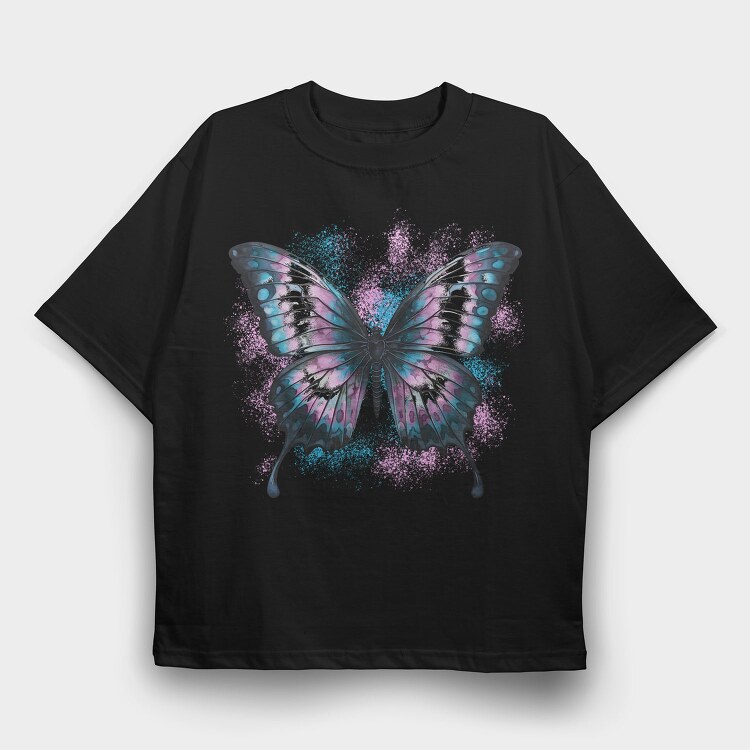 Butterfly Trans Flag, Tricou Oversize Barbati (Unisex)