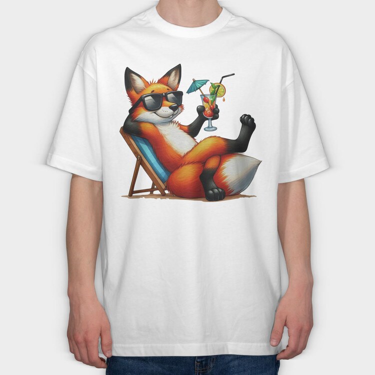 Summer Fox Cocktail, Tricou Oversize Barbati (Unisex)