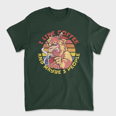 Angry Alpaca Drink Coffee Grumpy, Tricou Barbati (Unisex)