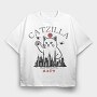 Catzilla City Destruction, Tricou Oversize Barbati (Unisex)