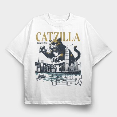 Catzilla Monster, Tricou Oversize Barbati (Unisex)