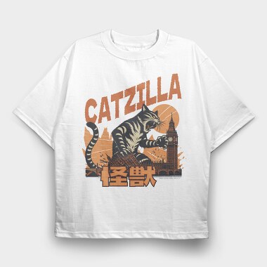 Catzilla Parody, Tricou Oversize Barbati (Unisex)